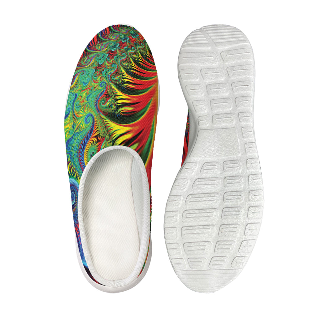 Psychedelic Fractal Print Mesh Casual Shoes