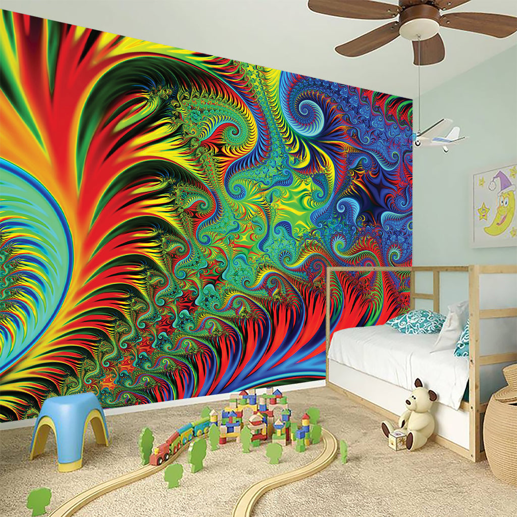 Psychedelic Fractal Print Wall Sticker