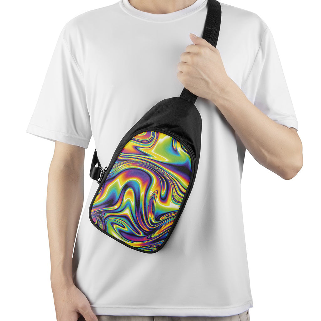 Psychedelic Gradient Print Chest Bag