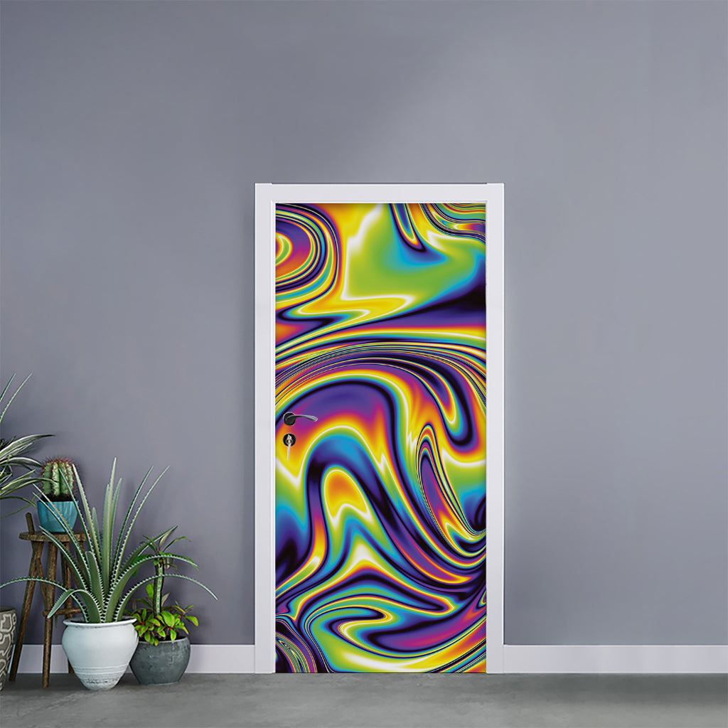 Psychedelic Gradient Print Door Sticker