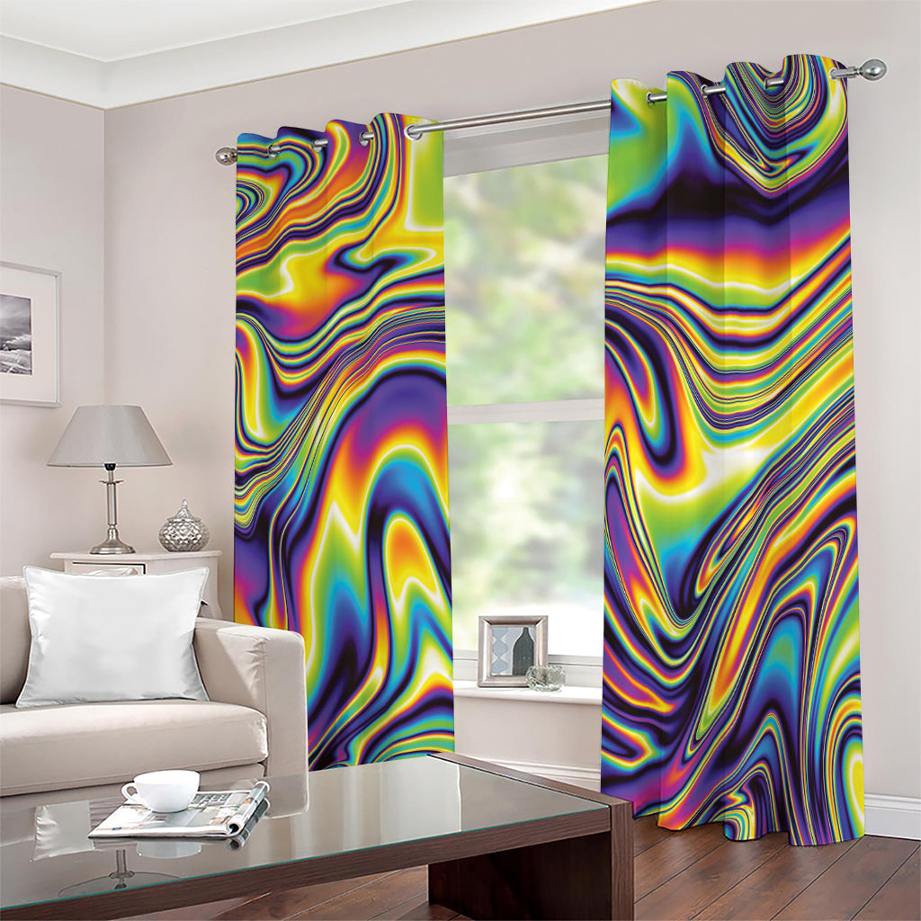 Psychedelic Gradient Print Extra Wide Grommet Curtains