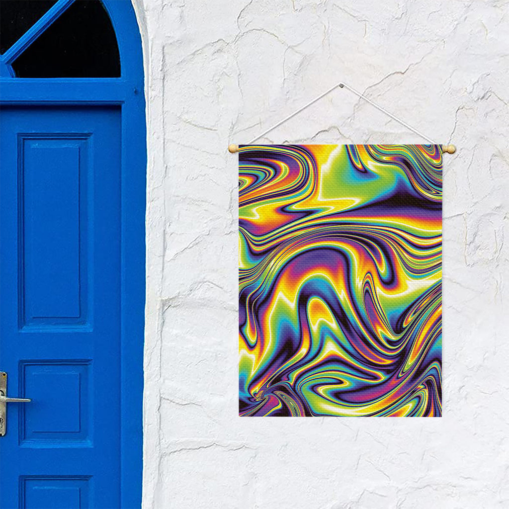 Psychedelic Gradient Print Garden Flag