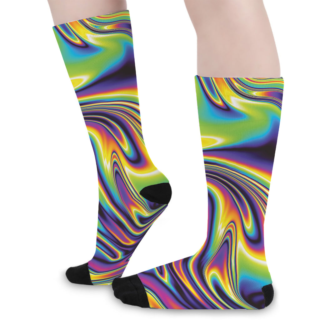 Psychedelic Gradient Print Long Socks
