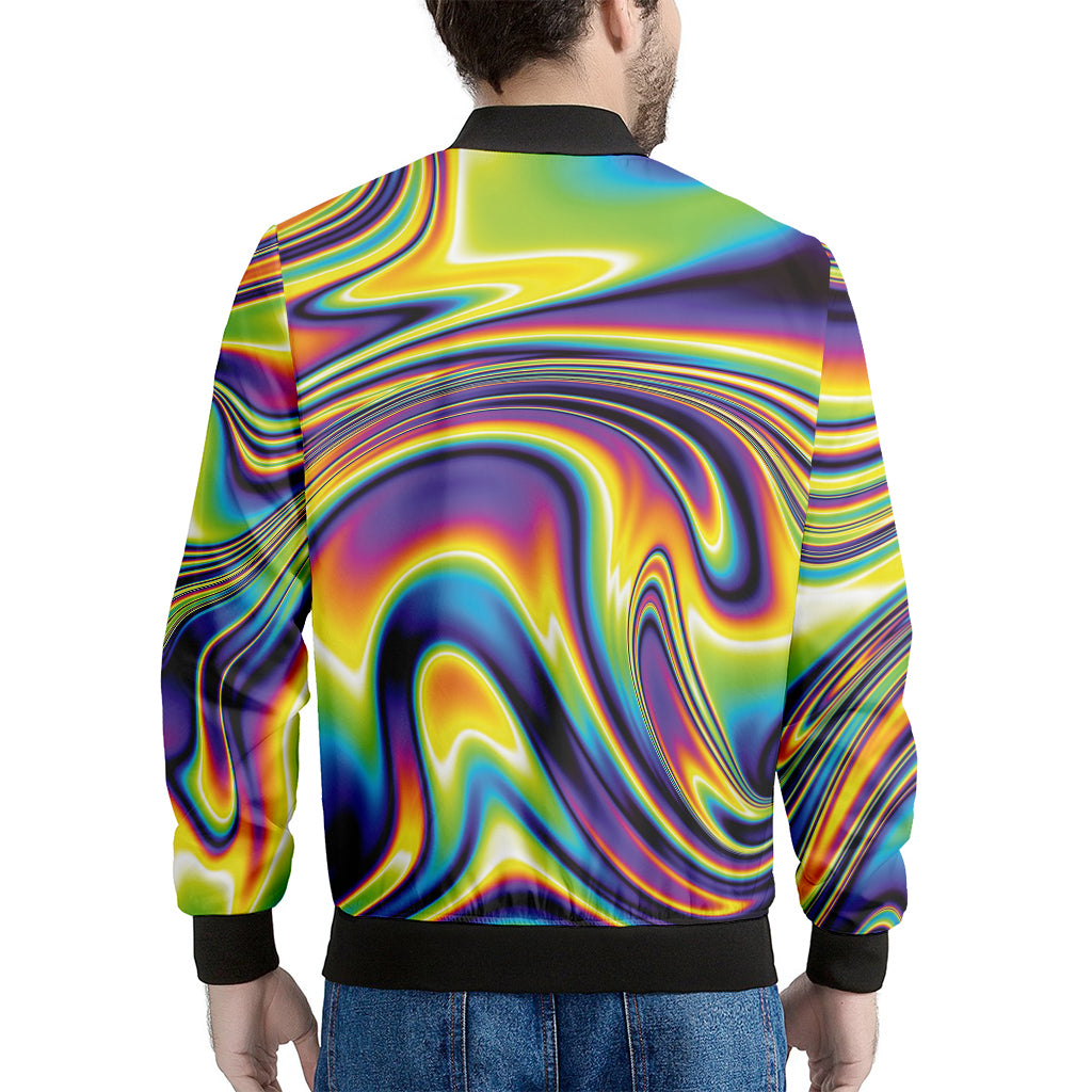 Psychedelic Gradient Print Men's Bomber Jacket