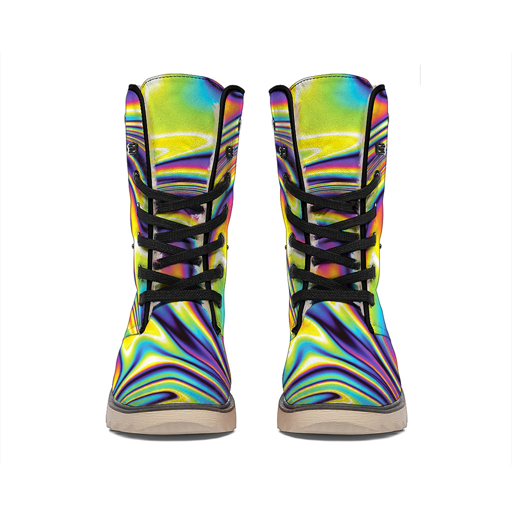 Psychedelic Gradient Print Winter Boots