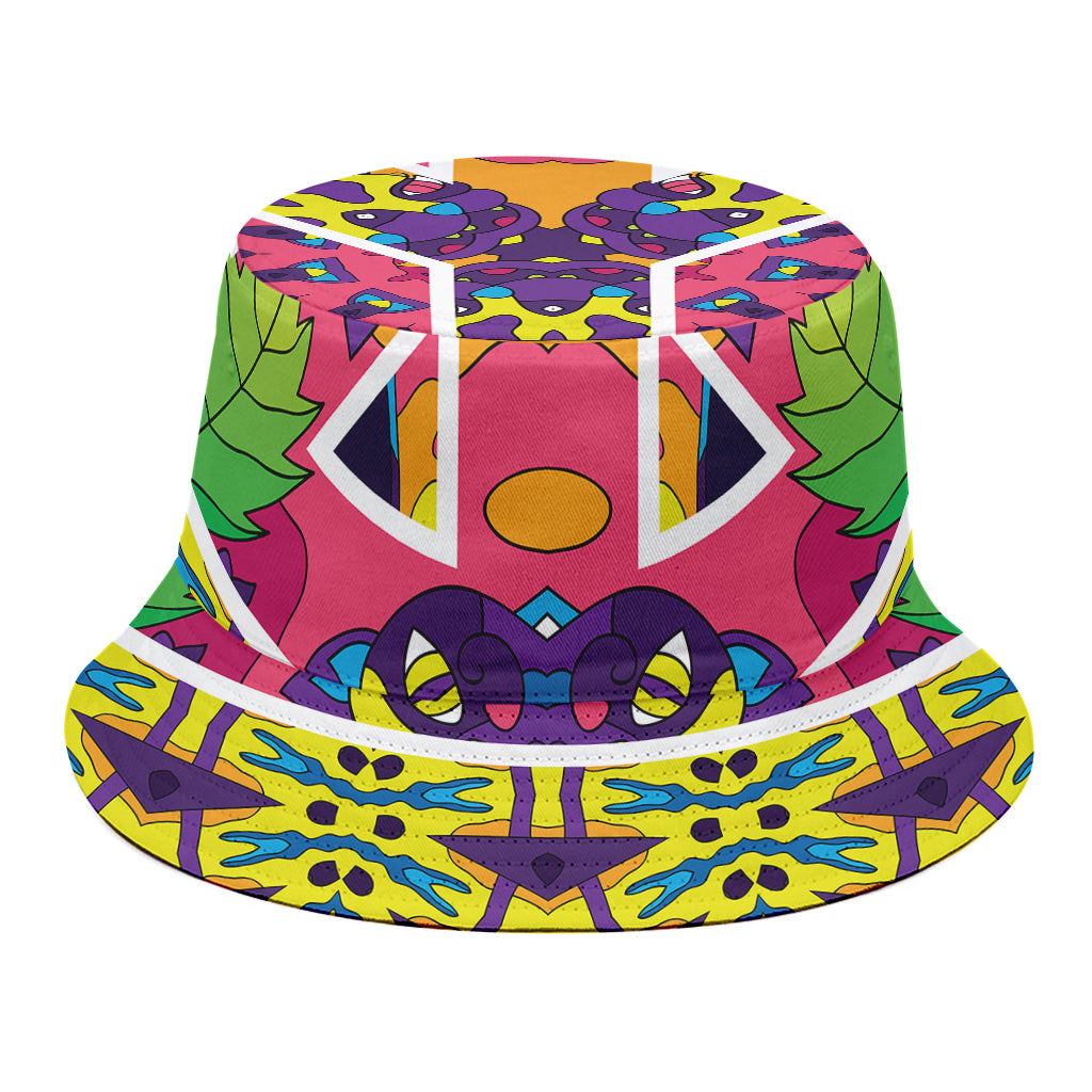 Psychedelic Hippie Peace Sign Print Bucket Hat