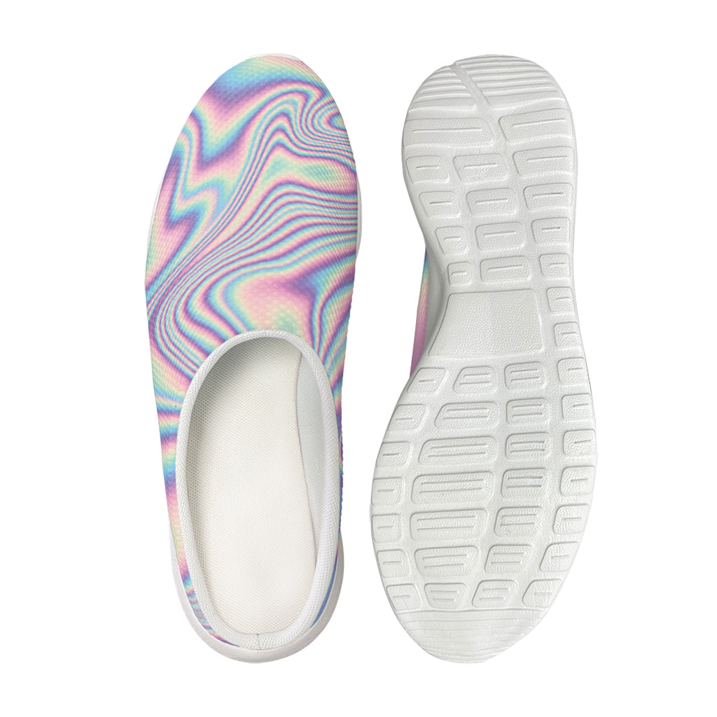 Psychedelic Holographic Print Mesh Casual Shoes
