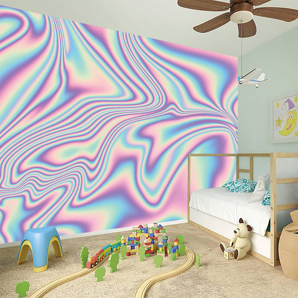 Psychedelic Holographic Print Wall Sticker