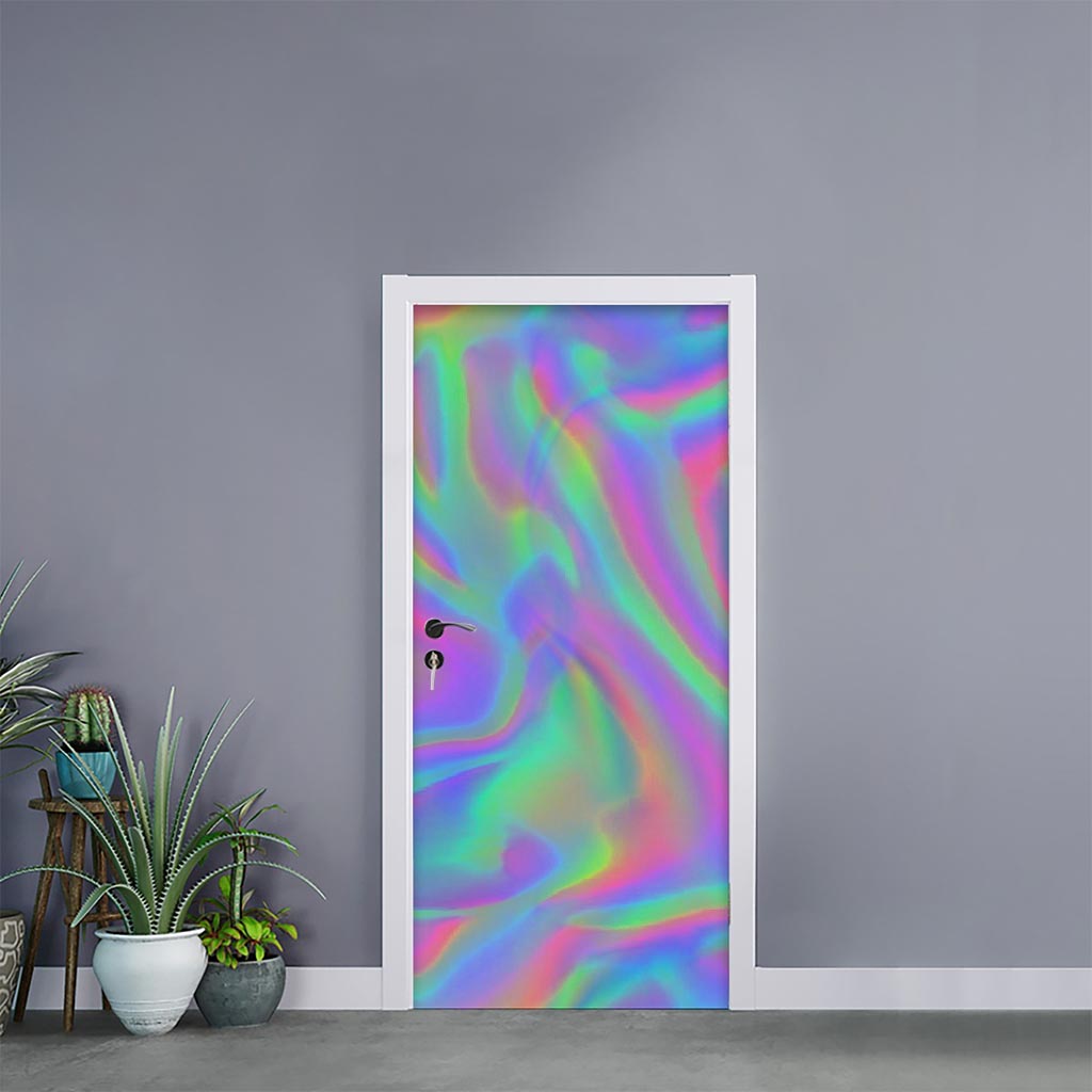 Psychedelic Holographic Trippy Print Door Sticker
