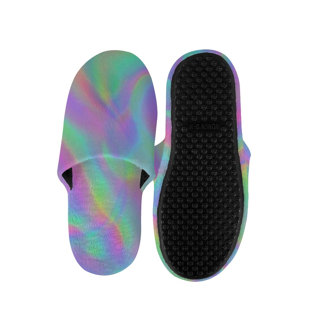 Psychedelic Holographic Trippy Print Slippers