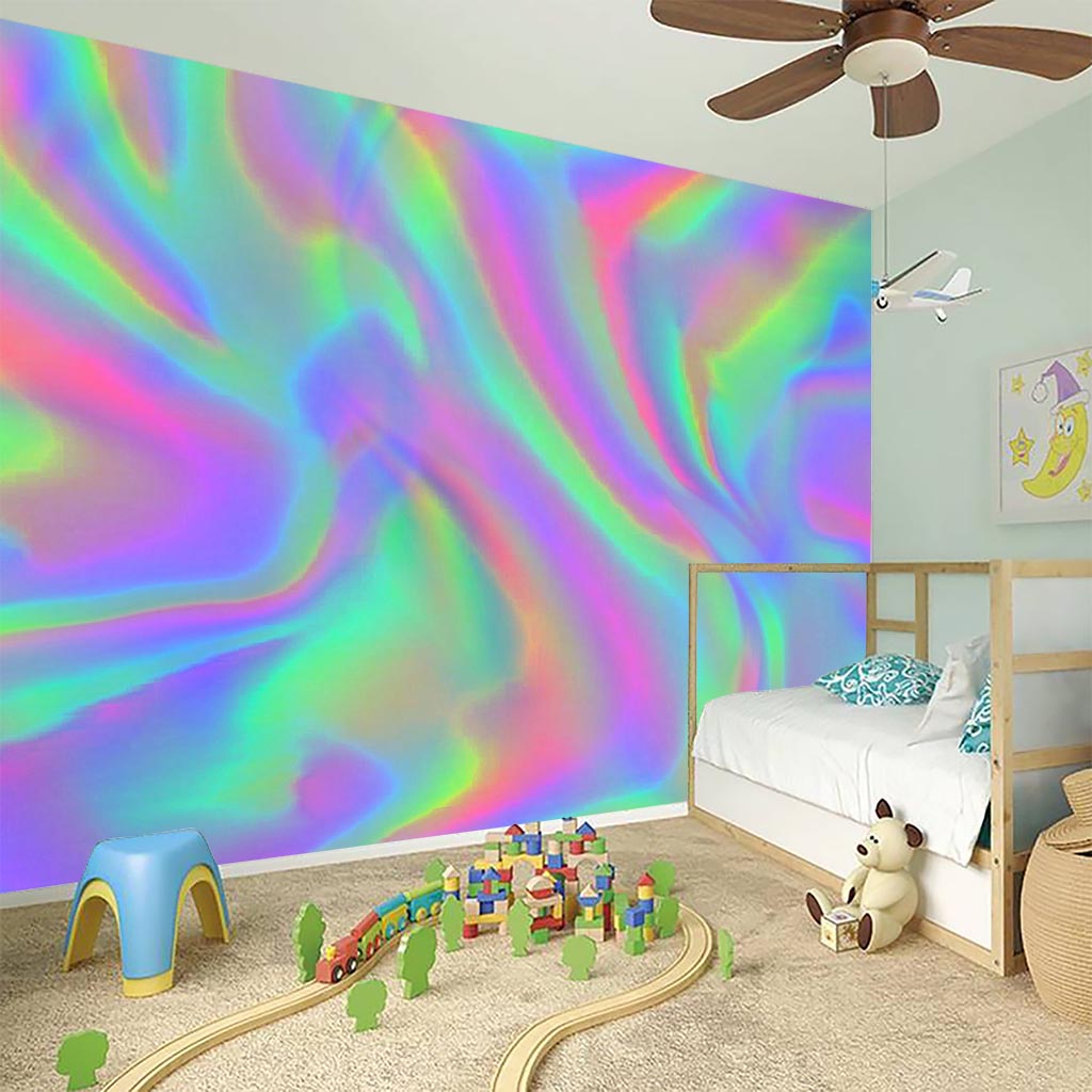 Psychedelic Holographic Trippy Print Wall Sticker