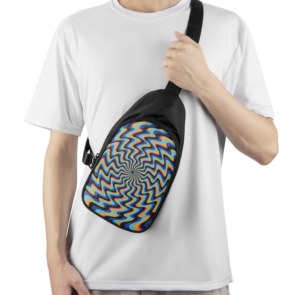 Psychedelic Illusory Motion Print Chest Bag