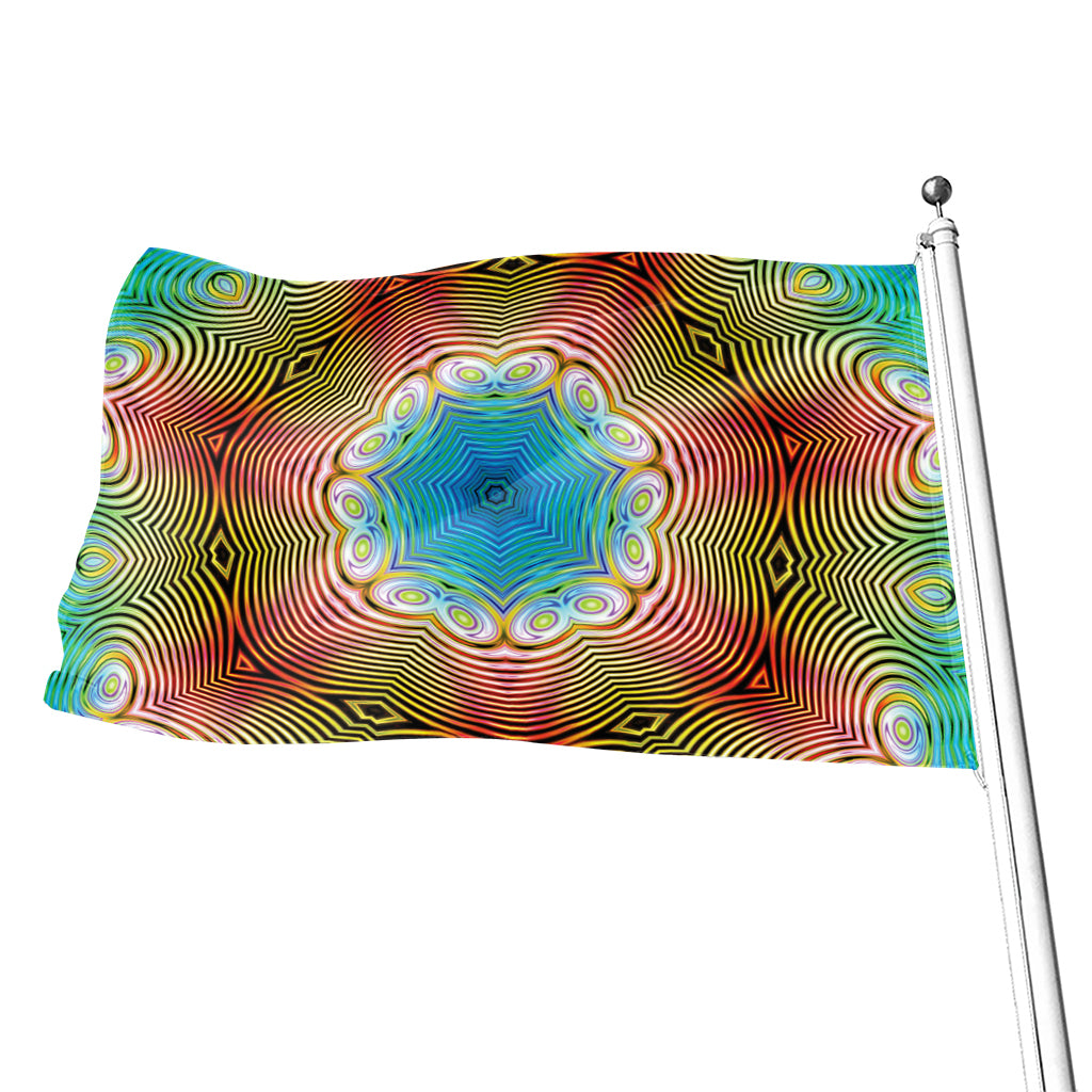Psychedelic Kaleidoscope Print Flag