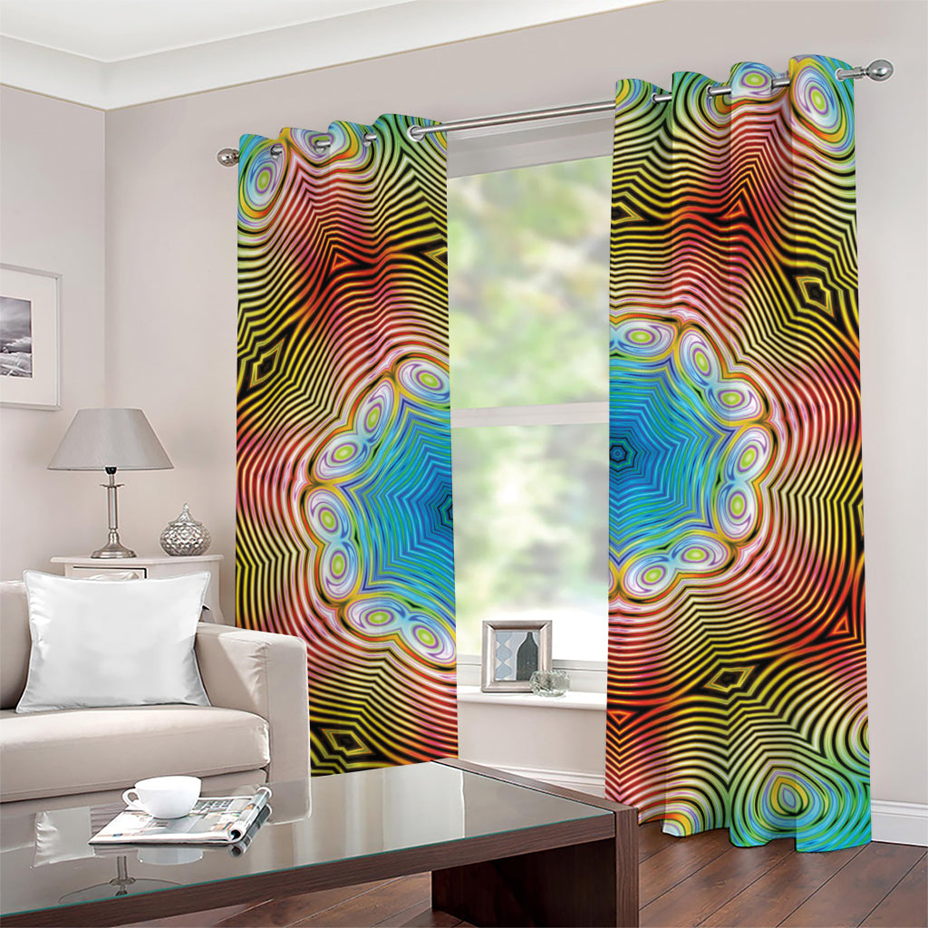 Psychedelic Kaleidoscope Print Grommet Curtains