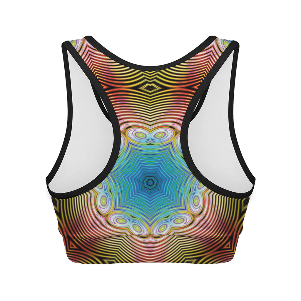 Psychedelic Kaleidoscope Print Women's Sports Bra
