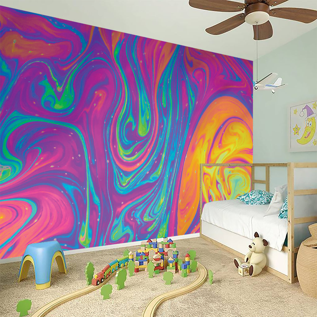 Psychedelic Liquid Print Wall Sticker