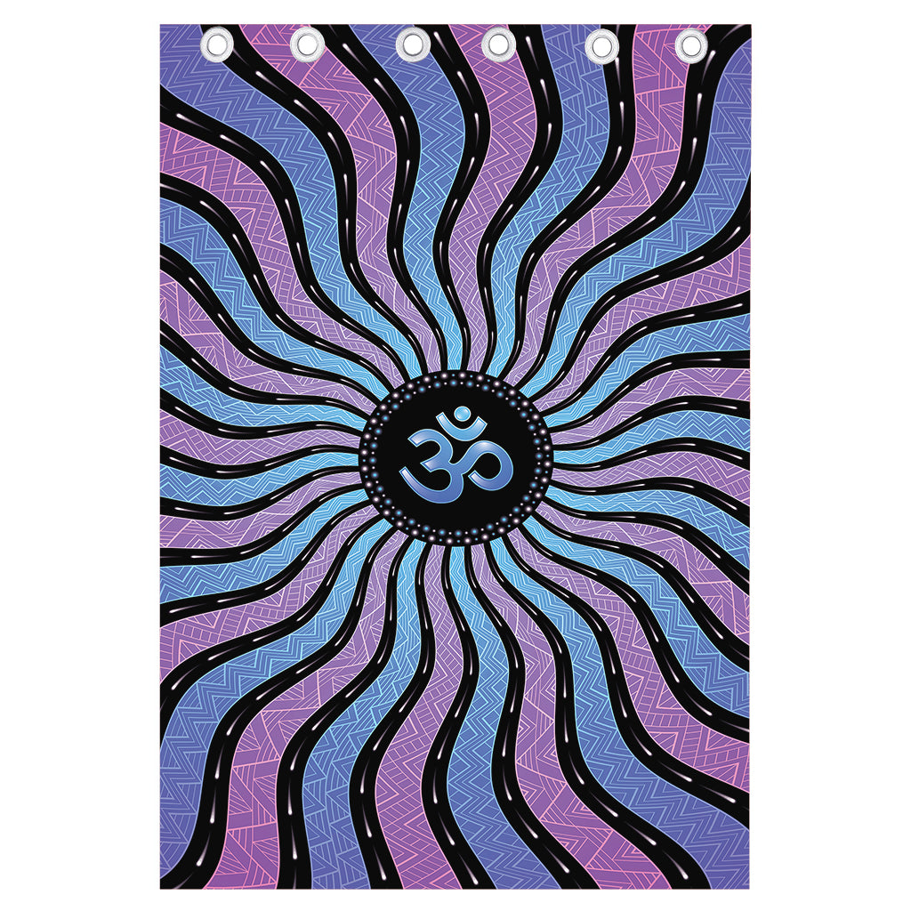 Psychedelic Om Print Curtain