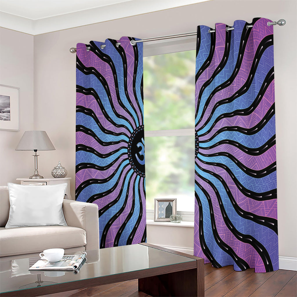 Psychedelic Om Print Extra Wide Grommet Curtains