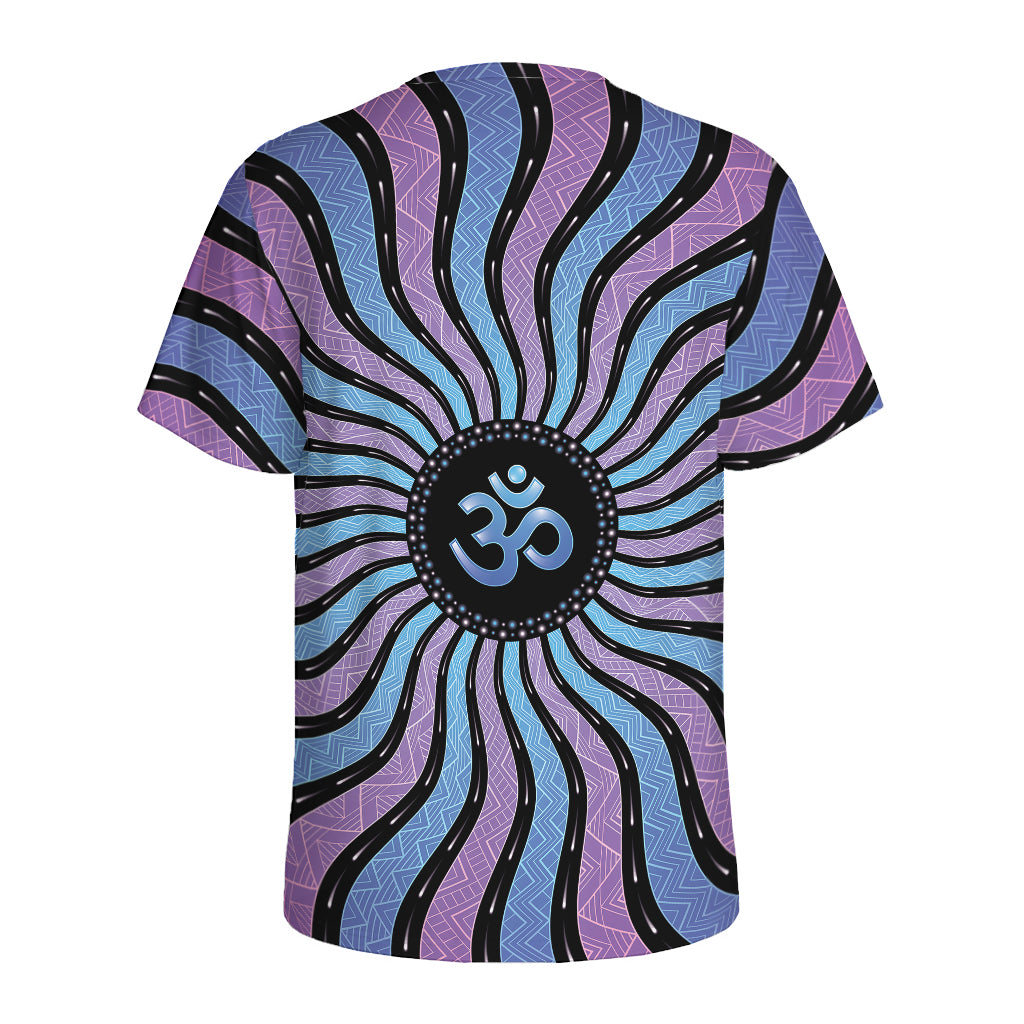 Psychedelic Om Print Men's Sports T-Shirt