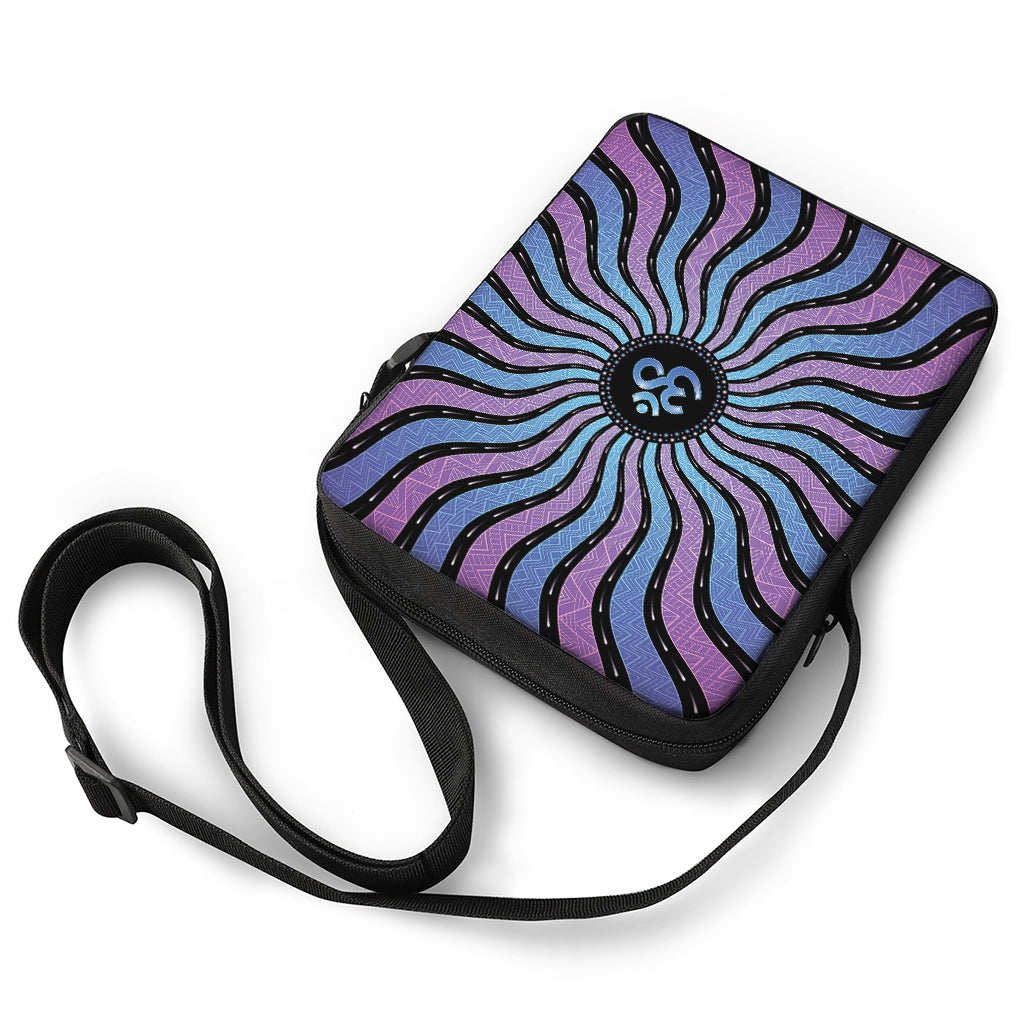 Psychedelic Om Print Rectangular Crossbody Bag