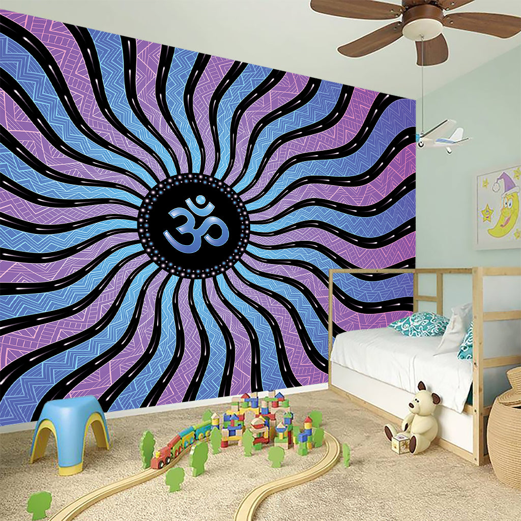 Psychedelic Om Print Wall Sticker