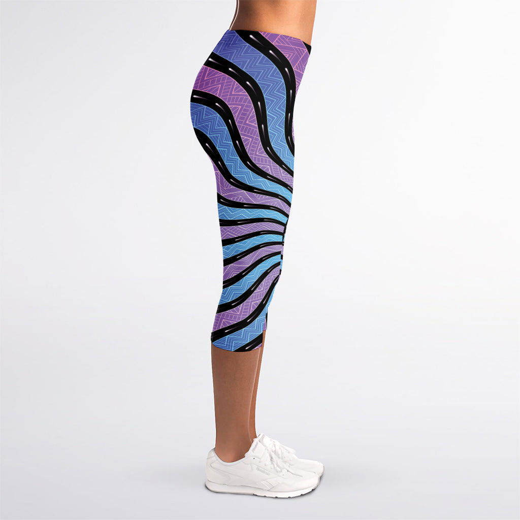 Psychedelic Om Print Women's Capri Leggings
