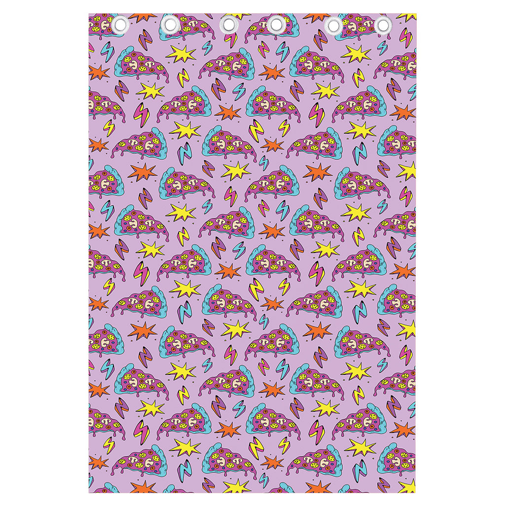 Psychedelic Pizza Pattern Print Curtain