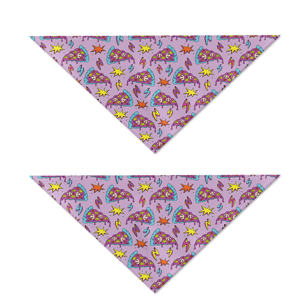Psychedelic Pizza Pattern Print Dog Bandana