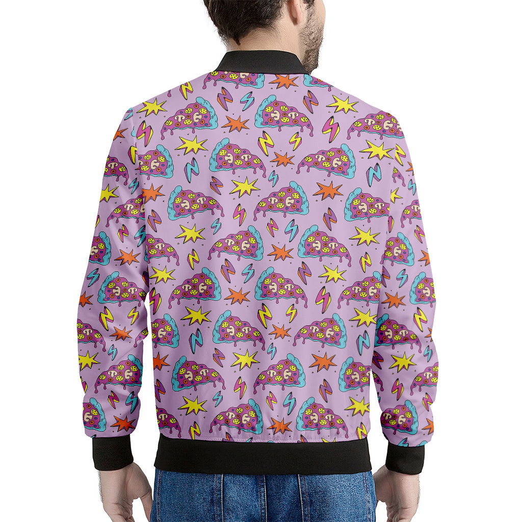 Psychedelic Pizza Pattern Print Men's Bomber Jacket