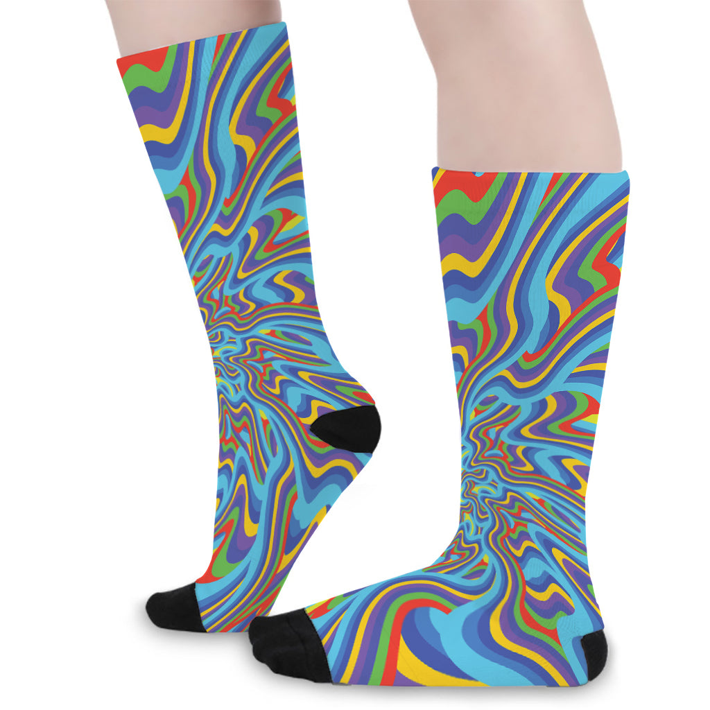 Psychedelic Print Long Socks