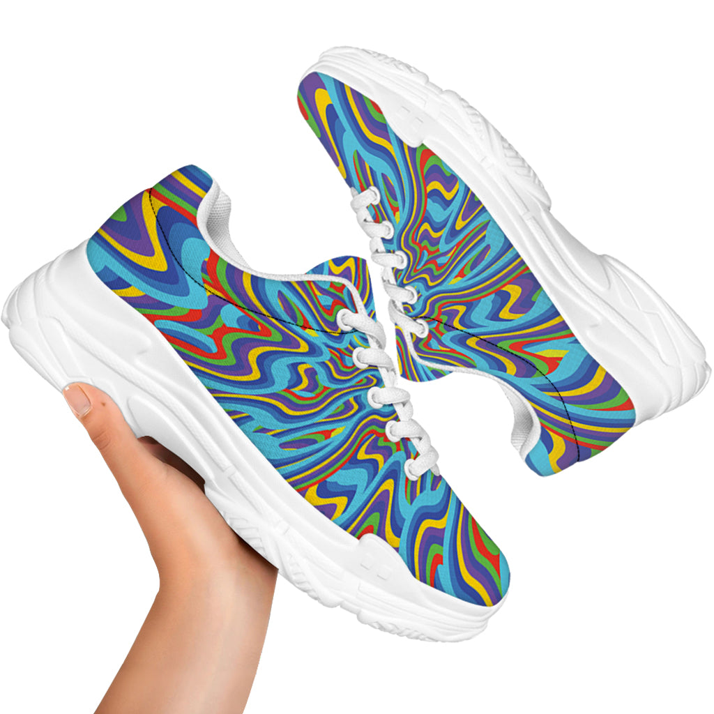 Psychedelic Print White Chunky Shoes