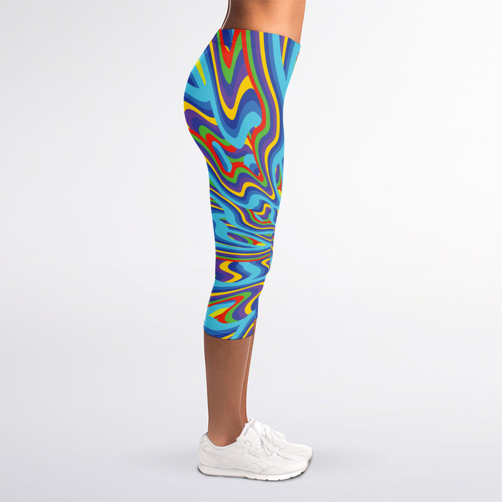 Psychedelic Print Women's Capri Leggings