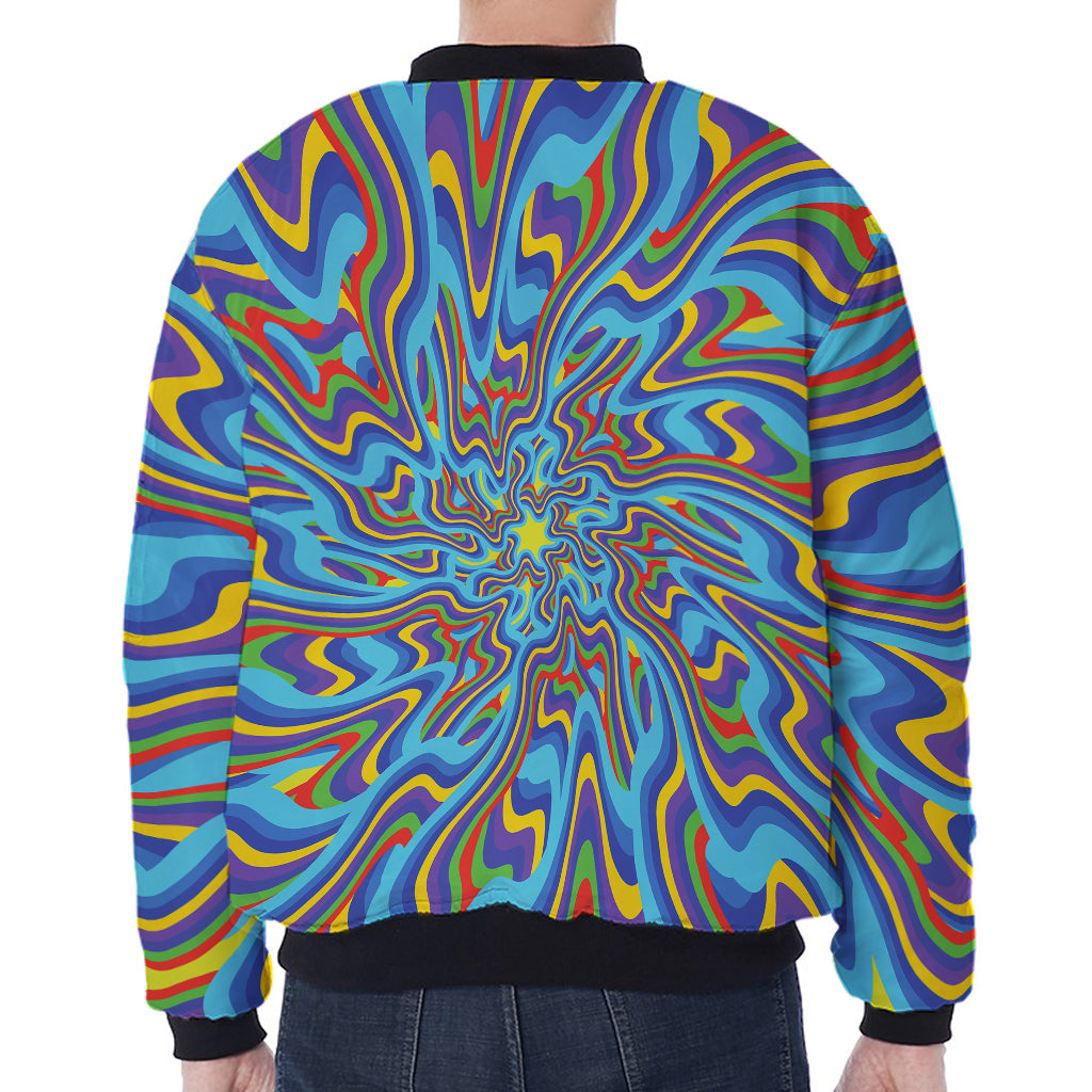 Psychedelic Print Zip Sleeve Bomber Jacket