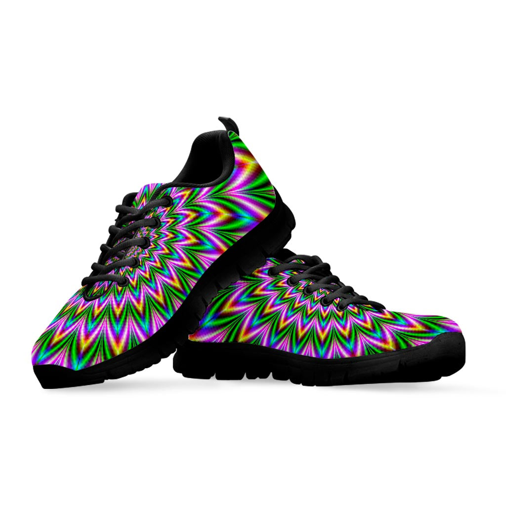 Psychedelic Radiant Optical Illusion Black Running Shoes