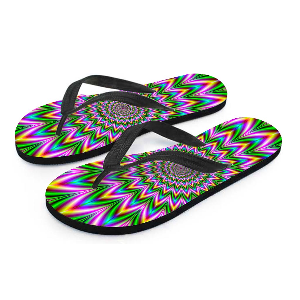 Psychedelic Radiant Optical Illusion Flip Flops