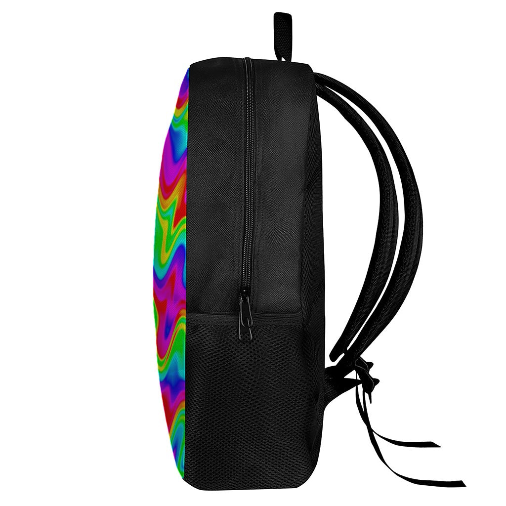 Psychedelic Rainbow Trippy Print 17 Inch Backpack