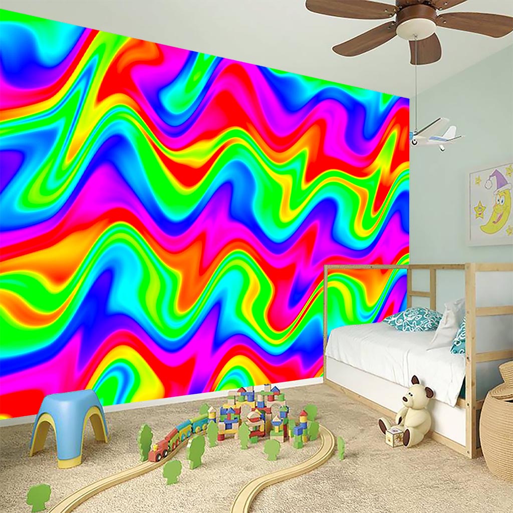 Psychedelic Rainbow Trippy Print Wall Sticker