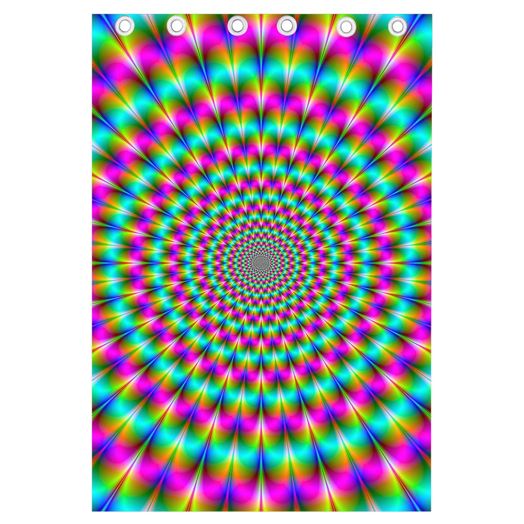 Psychedelic Rave Optical Illusion Curtain