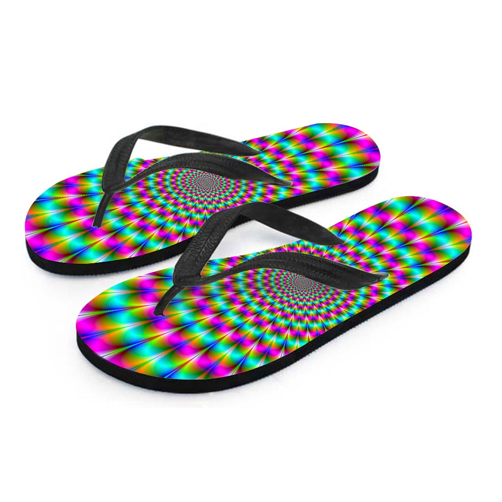 Psychedelic Rave Optical Illusion Flip Flops