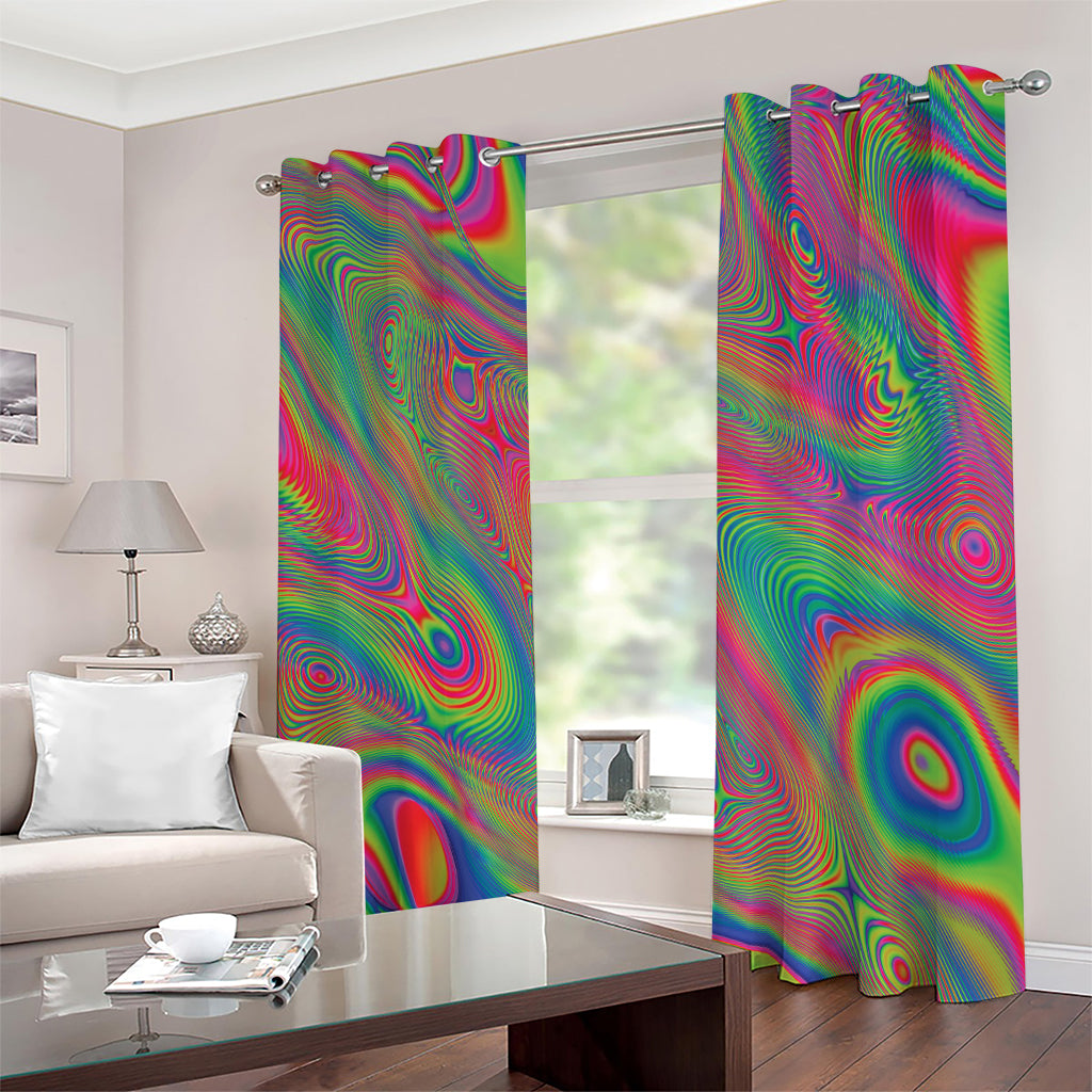 Psychedelic Rave Print Extra Wide Grommet Curtains