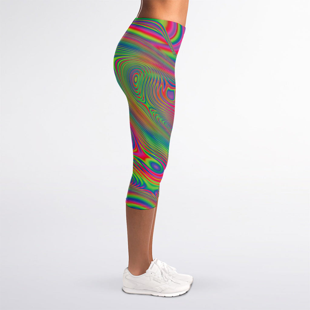 Psychedelic Rave Print Women's Capri Leggings