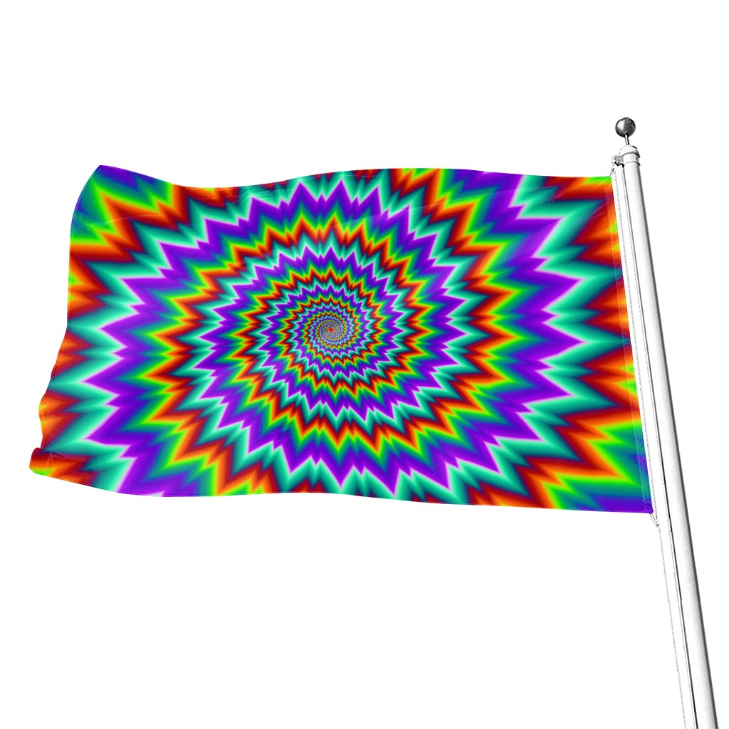 Psychedelic Spiral Optical Illusion Flag
