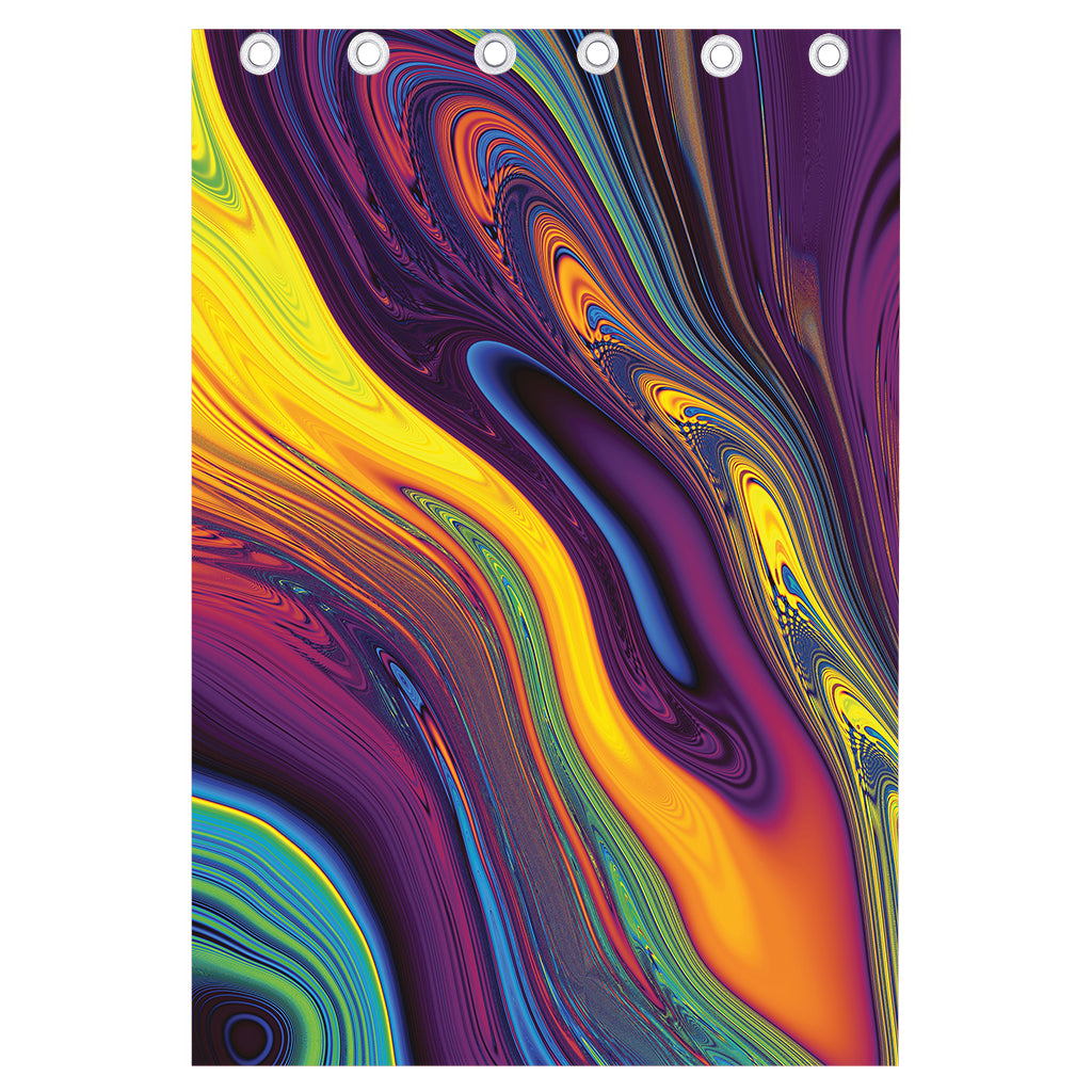 Psychedelic Trippy Fractal Print Curtain
