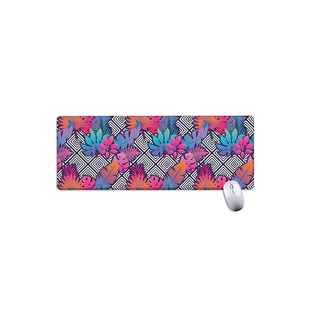 Psychedelic Tropical Aloha Pattern Print Extended Mouse Pad