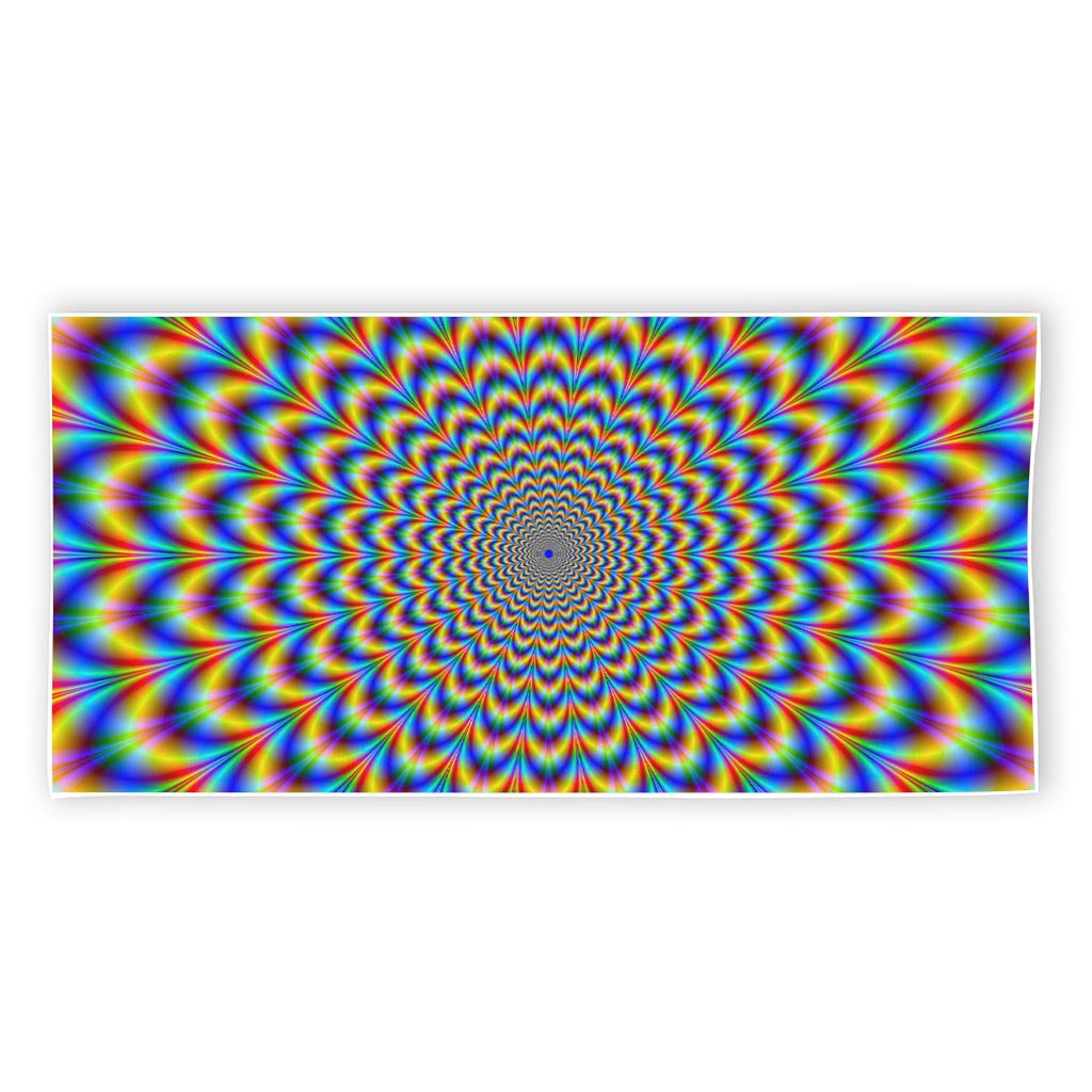 Psychedelic Wave Optical Illusion Beach Towel