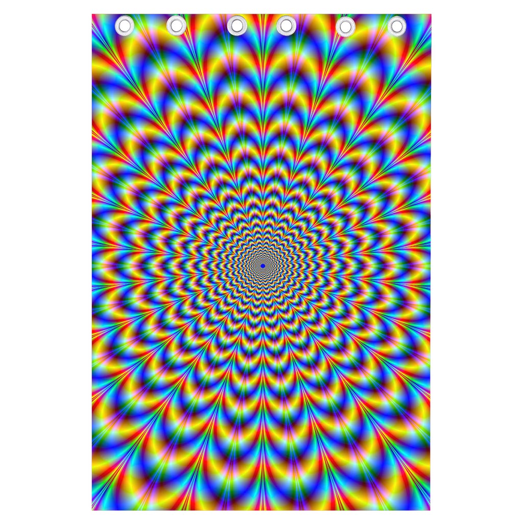 Psychedelic Wave Optical Illusion Curtain