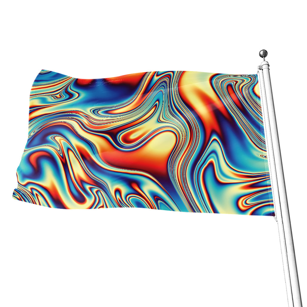 Psychedelic Wave Print Flag