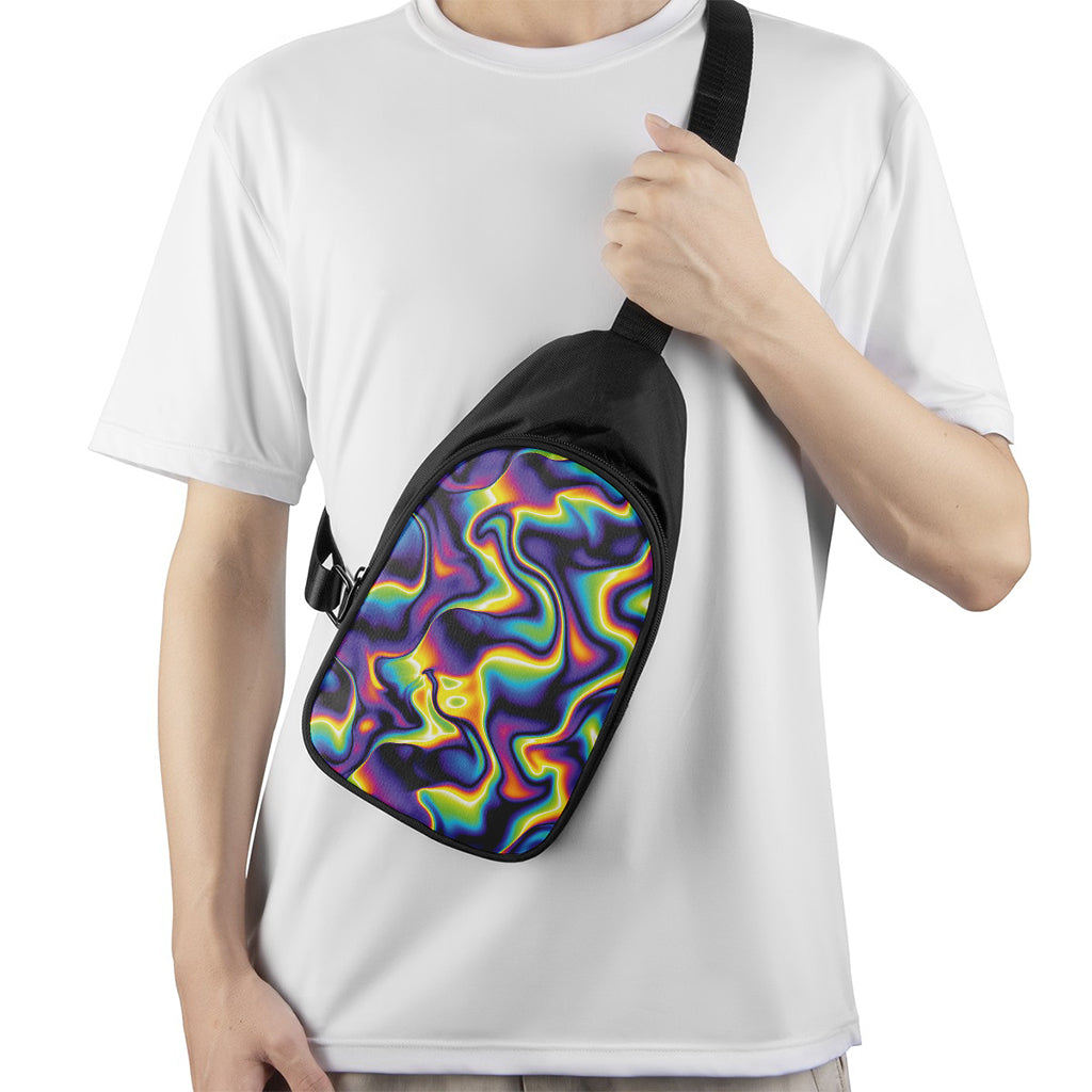Psychedelic Wavy Print Chest Bag
