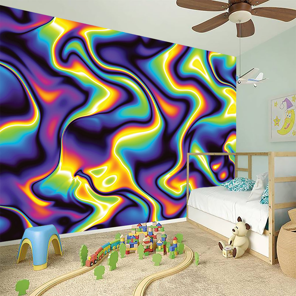 Psychedelic Wavy Print Wall Sticker