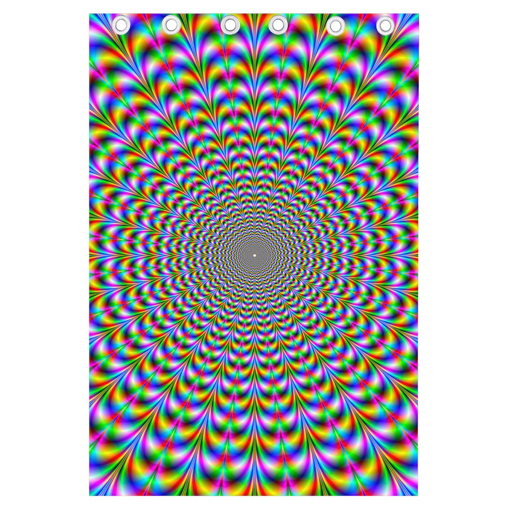 Psychedelic Web Optical Illusion Curtain